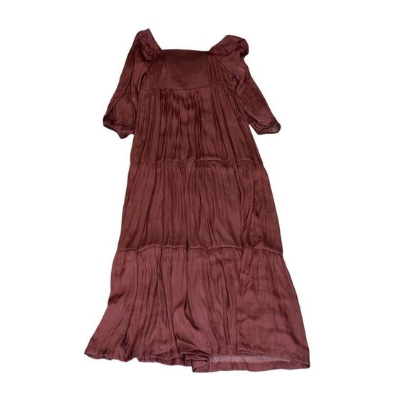 Soma satin tiered maxi dress spiced whiskey S fall - Picture 1 of 11